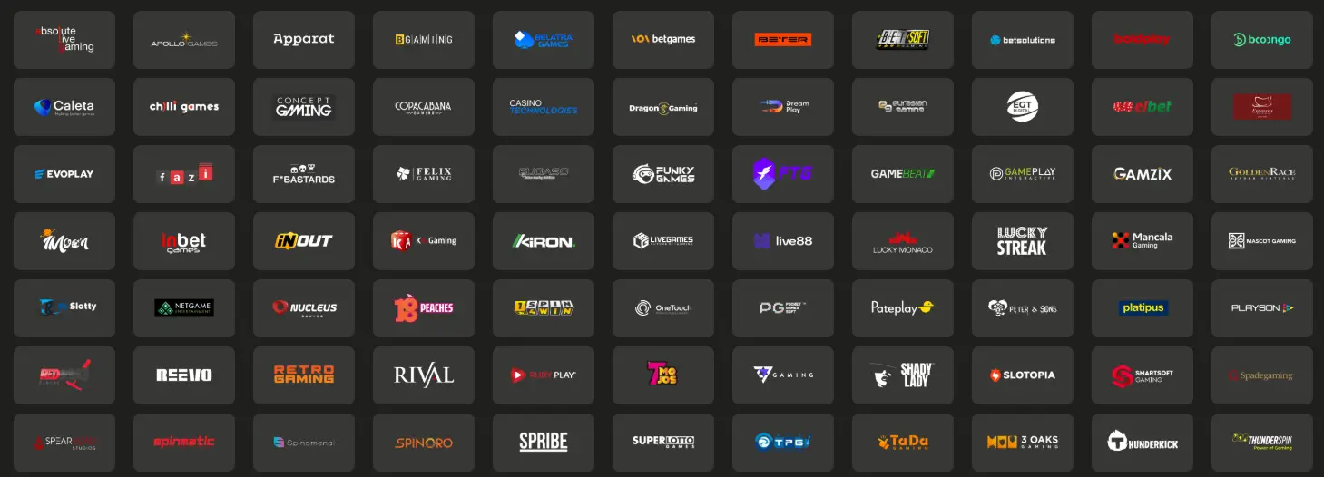 vibespins casino providers